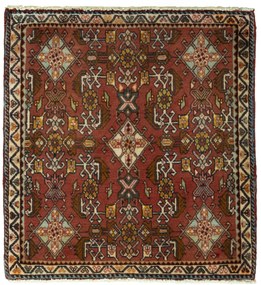 Shiraz Tappeto 60 x 70 Rosso (Iran) Annodato A Mano