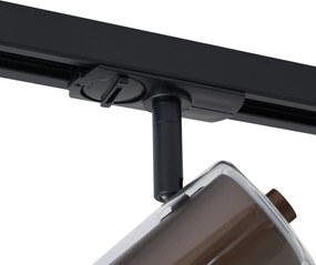 Modern railsysteem zwart met 3 spots donker brons 1-fase - Iconic Lloyd