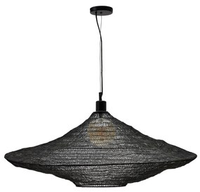 Kave Home - Lampadario Makai di metallo con finitura in nero Ã˜ 87 cm
