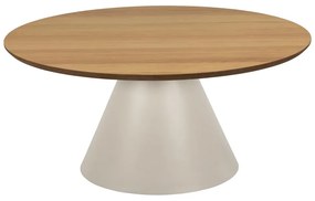 Tavolino rotondo con piano effetto rovere color crema e naturale ø 85 cm Soli - Actona