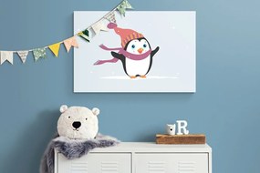 Stampa su tela – Pinguino carino con cappello