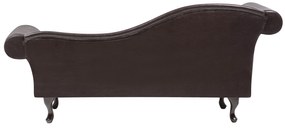 Chaise longue vintage sinistra in pelle sintetica marrone LATTES Beliani