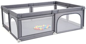 Costway Recinto extra large per neonati e bambini con rete traspirante, Box per bambini per interno ed esterno Grigio scuro
