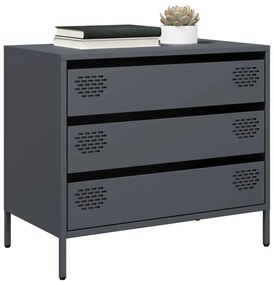 Credenza Antracite 68x39x58,5 Cm İn Acciaio Laminato A Freddo /
