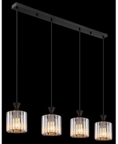 Globo 15742-4 - Lampadario a sospensione con filo JORDANA 4xE27/60W/230V nero