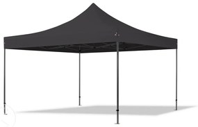 TOOLPORT 4x4 m gazebo pieghevole con laterali (finestre panoramiche), PREMIUM acciaio, nero - (600089)