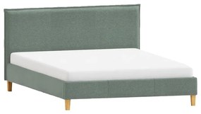 Letto matrimoniale imbottito verde con griglia 180x200 cm Tina - Ropez