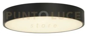 Palma led flush, policarbonato nero con diffusore bianco