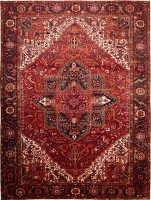 Heriz Tappeto persiano 300x400 Rosso (Iran) Annodato A Mano