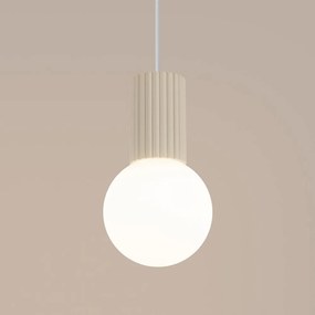 Lampadario color crema con paralume in vetro ø 12 cm Orbital – Sollux