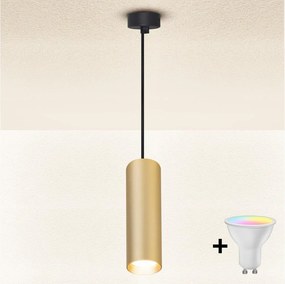 Brilagi - Lampadario LED dimmerabile a sospensione su cavo SELE 1xGU10/6W/230V nero/oro
