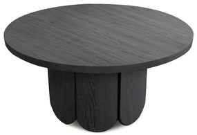 Tavolino da salotto rotondo nero con effetto rovere ø 78 cm Soft – Woodman