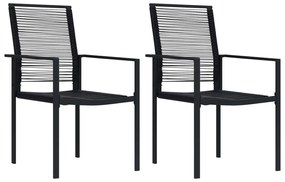 Sedie da giardino 2 pz in rattan pvc nero