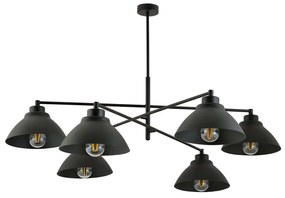 Lampadario Minimal Castore Acciaio Bianco Nero 6 Luci E27 Ip20