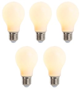 Set di 5 lampadine LED dimmerabili E27 A60 opale 5W 380lm