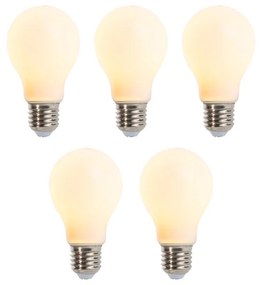 Set di 5 lampadine LED E27 A60 matt 380lm dimm