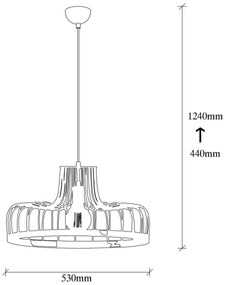 Lampadario su filo FELLINI 1xE27/100W/230V