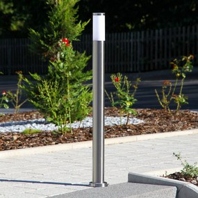 Lindby lampione Kristof, acciaio inox, altezza 110 cm, E27