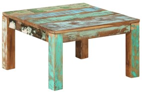 Tavolino da salotto 60x60x35 cm in legno massello di recupero