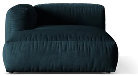 Parte divano componibile blu scuro (con penisola a sinistra) con rivestimento in velluto Martina – Micadoni