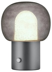 Lampada da tavolo LED color antracite in alluminio con paralume in vetro (altezza totale 32 cm) Iris – Blomus