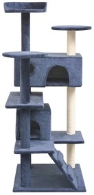 Albero per Gatti con Tiragraffi in Sisal 125 cm Blu Scuro