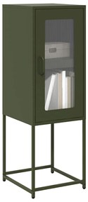 Credenza Verde Oliva 36x39x107 Cm İn Acciaio Laminato A Freddo /