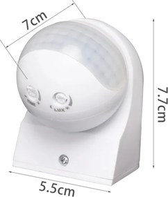 Aigostar - Sensore di movimento a infrarossi da esterno 230V IP44 bianco