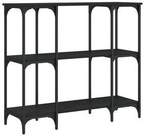 Tavolino consolle nero 102x35x90 cm in legno multistrato