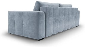 Divano letto in velluto azzurro Luca - Milo Casa