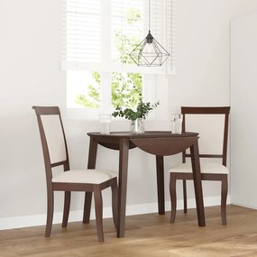 Sedie Da Pranzo Con Cuscini 2pz Marrone Legno Massello Di Hevea /