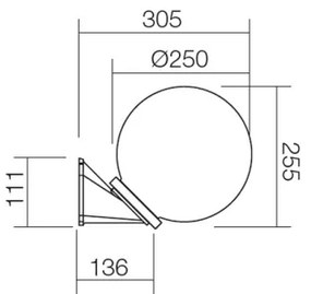 Redo 9873 - Applique da esterno SFERA 1xE27/42W/230V IP44 bianco