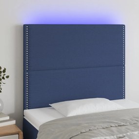 Testiera A Led Blu 100x5x118/128 Cm İn Tessuto /