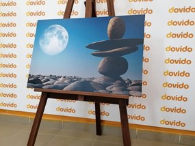 Stampa su tela – Pietre impilate alla luce della luna