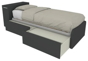 964CK - Letto cameretta 80x190  singolo con elemento contenitore in testata e cassetti estraibili