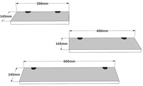 Set 3 Mensole A Parete Bianche Spessore 18 mm Flying