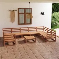 Set Divani da Giardino 10 pz in Legno Massello di Pino 3076267