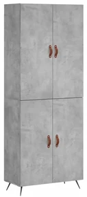 Credenza grigio cemento 69,5x34x180 cm in legno multistrato