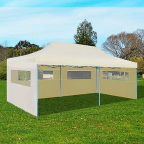 Tenda per Feste Pop-Up Pieghevole Crema 3 x 6 m