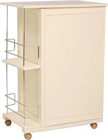 Carrello da cucina GIADA con 4 cassetti e portabottiglie Avorio