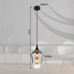 Globo 15552H3 - Lampadario a sospensione con filo LAVUS 1xE27/60W/230V diametro 18 cm nero