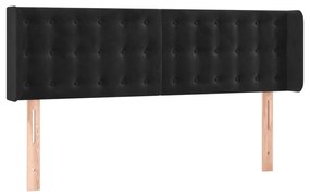 Testiera a led nera 147x16x78/88 cm in velluto