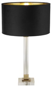 Lampada Da Scrivania Scarborough Acciaio Ottone Velluto Nero 1 Luce E27