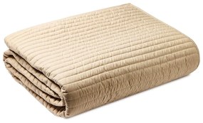 Copriletto trapuntato beige per letto matrimoniale 220x230 cm - Bianca