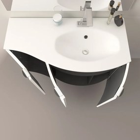 Mobile sottolavabo e lavabo Onda bianco opaco L 104 x H 70 x P 51 cm