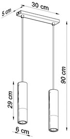 Sollux SL.0947 - Lampadario a sospensione con filo LOOPEZ 2xGU10/10W/230V nero/rame