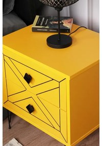 Comodino LUNA 55x50 cm giallo