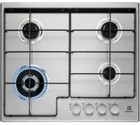 Piano Cottura a Gas Electrolux EGS6434X 4 Fuochi in Acciaio Smaltato (LXP) 74X51 cm con Bruciatore Wok multicorona