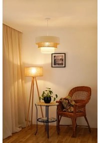 Brilagi - Lampadario a cavo DENVER LUNETA 1xE27/15W/230V Ø45 beige/marrone/crema