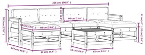 Set Divani da Giardino 7pz con Cuscini Legno Impregnato di Pino